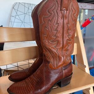 Vintage 70s Brown Western Leather Cowboy Boots